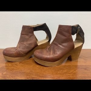 Free People Distressed Leather/Suede Clog